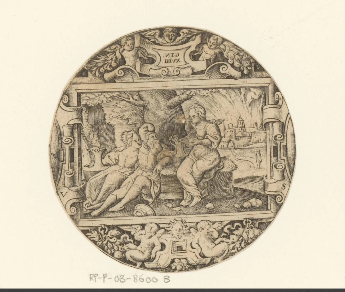 Lot en zijn dochters by Unknown, print, 1524-1562