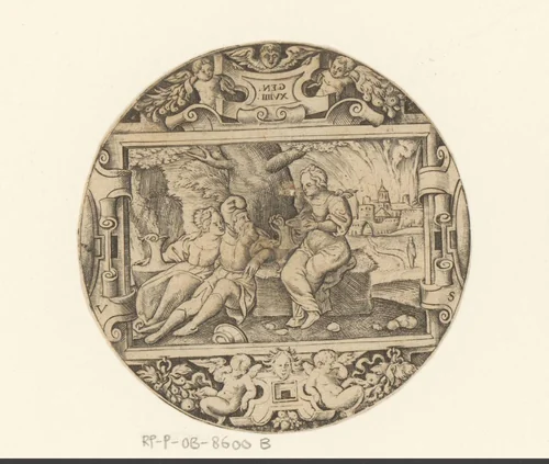 Lot en zijn dochters by Unknown, print, 1524-1562