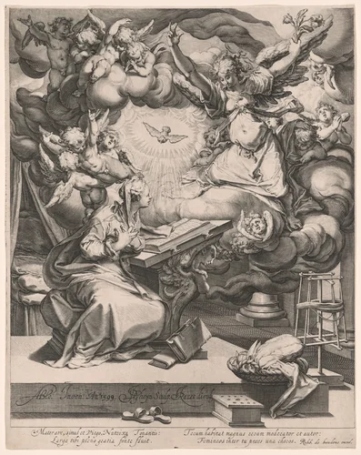 The Annunciation by Jacques de Gheyn II, print, 1593