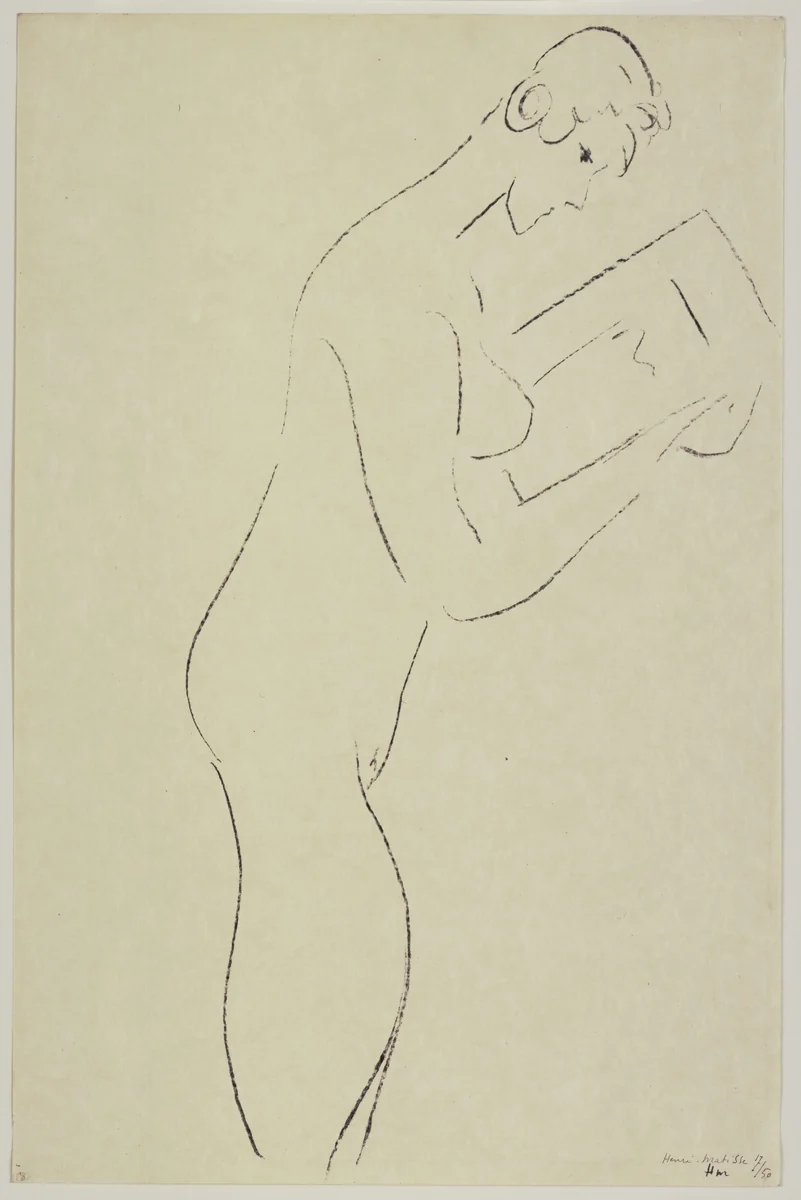 Reading, Nude in Profile (La Lecture, nu de profil) by Henri Matisse, print, 1913