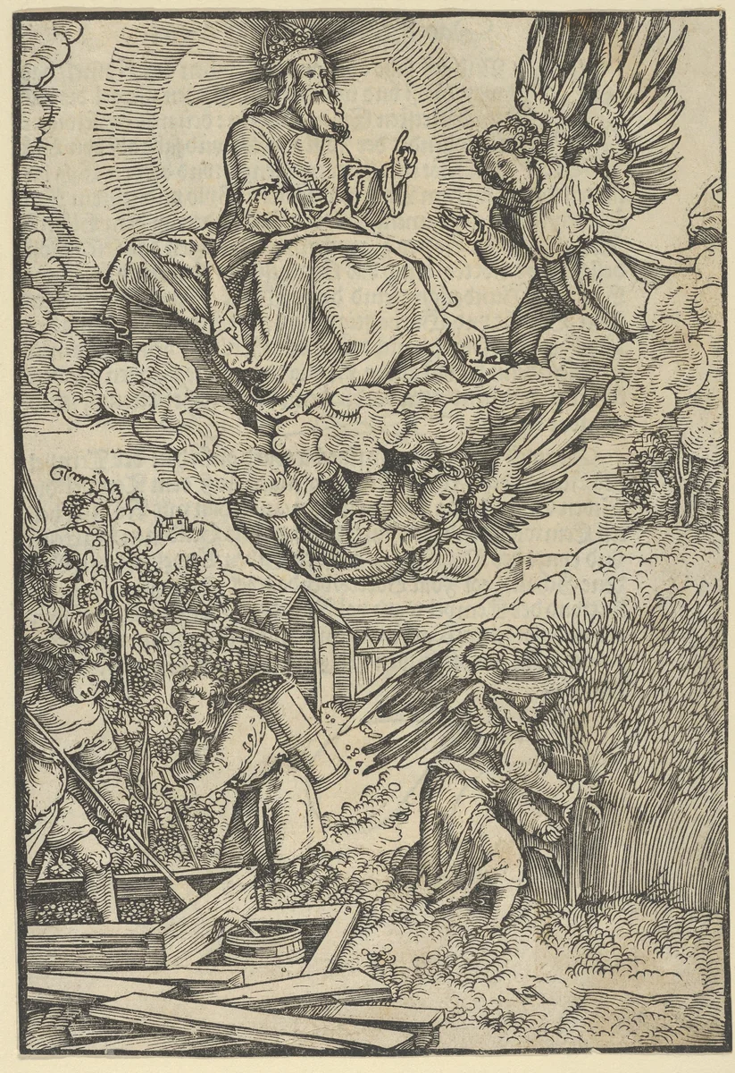 The Harvest and the Wine-Press of Blood by Hans Schäufelein, print, 1500-1540