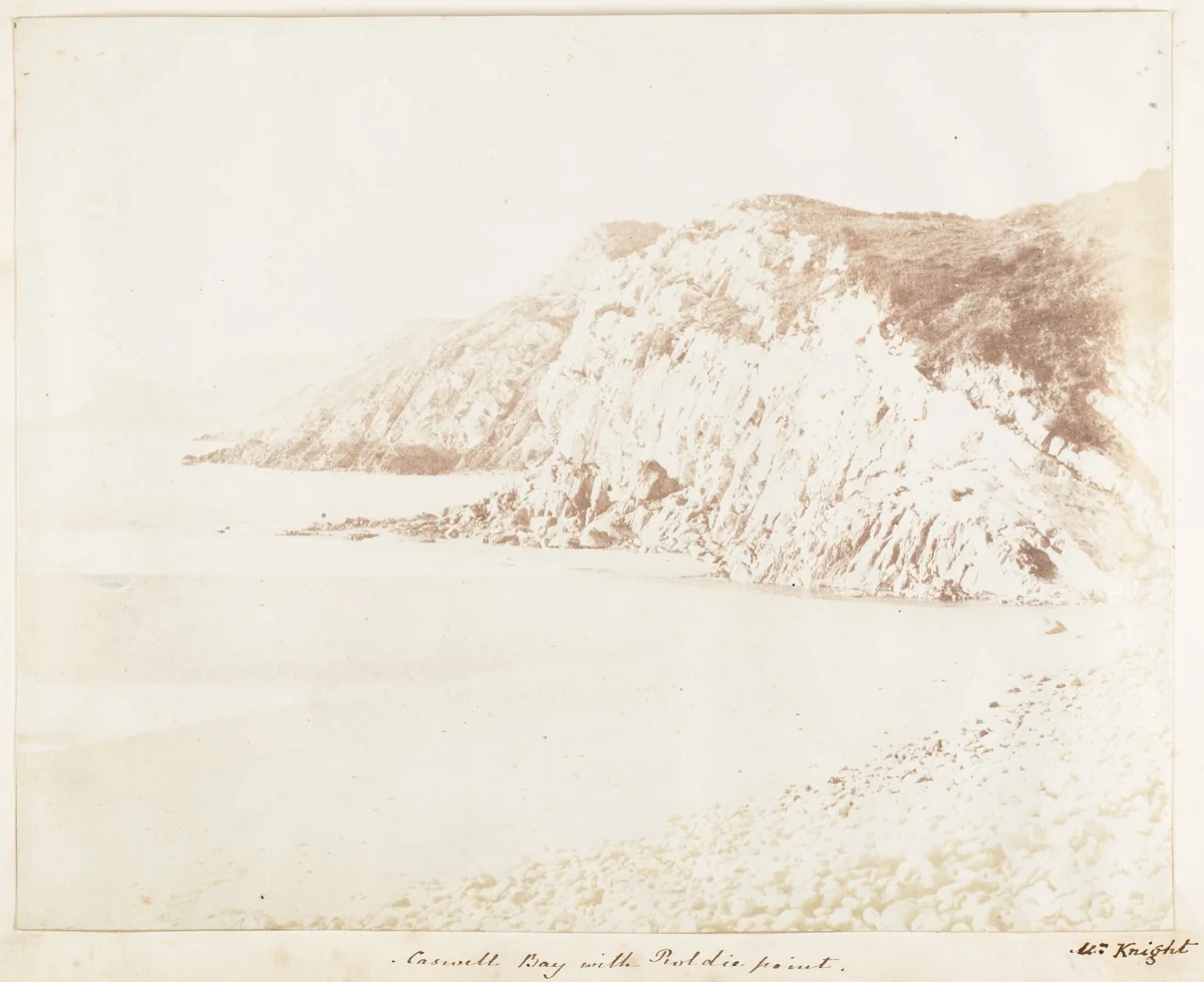 Caswell Bay with Proldie Point by James Knight, photograph, 1853-1856