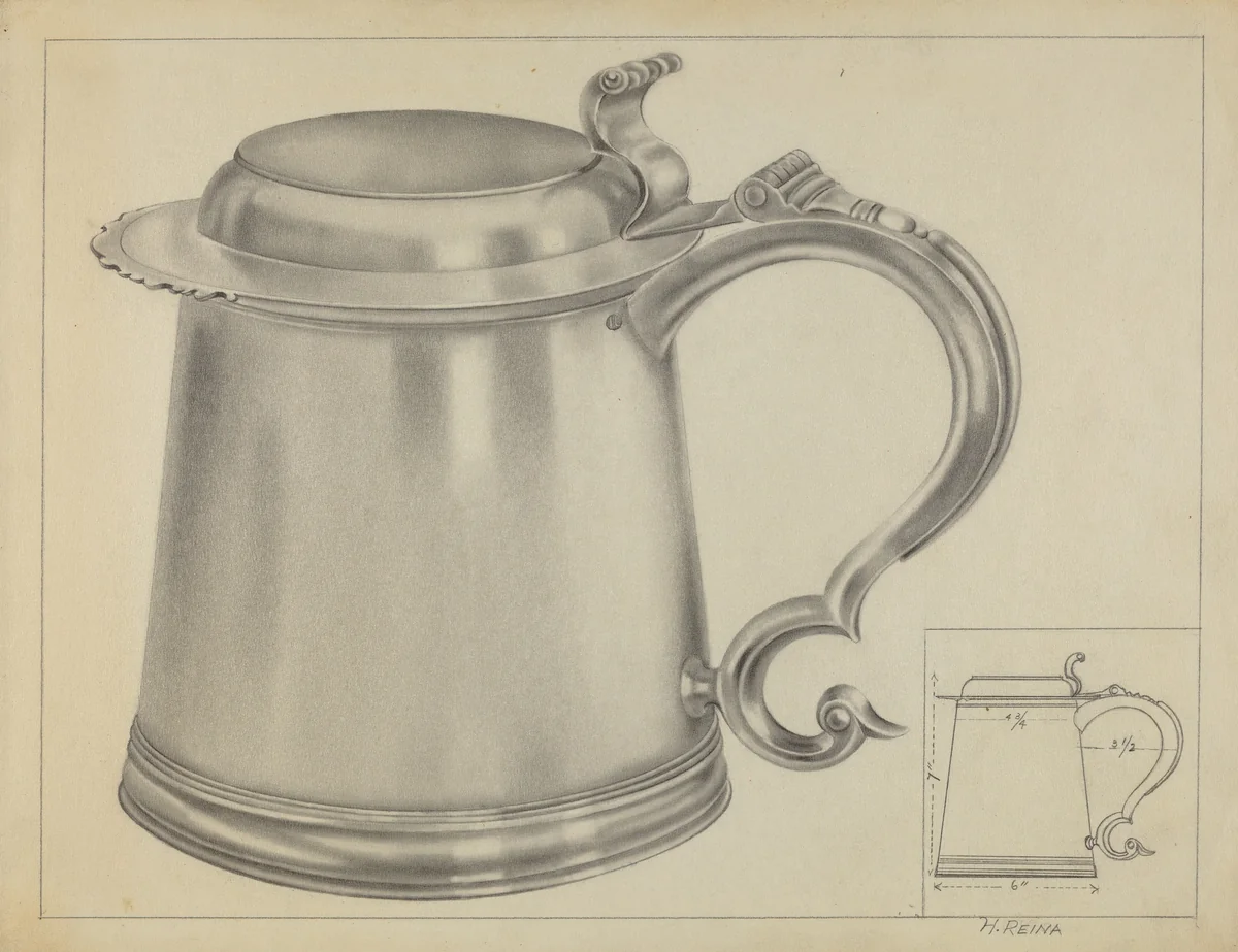 Silver Tankard by Horace Reina, index of american design, 1936