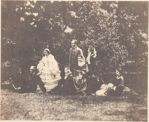 [Macrae, Ross, and Warner Families Outdoors] by Horatio Ross, photograph, 1858