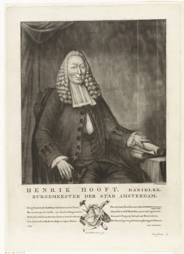 Portret van Hendrik Danielsz. Hooft by Rienk Jelgerhuis, print, 1787