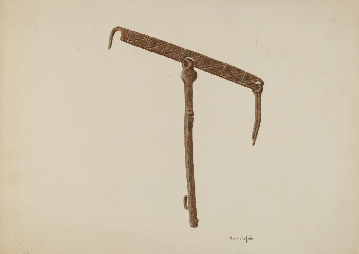 Latch from Mission by Cornelius Christoffels, index of american design, 1939