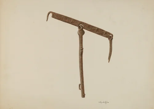 Latch from Mission by Cornelius Christoffels, index of american design, 1939