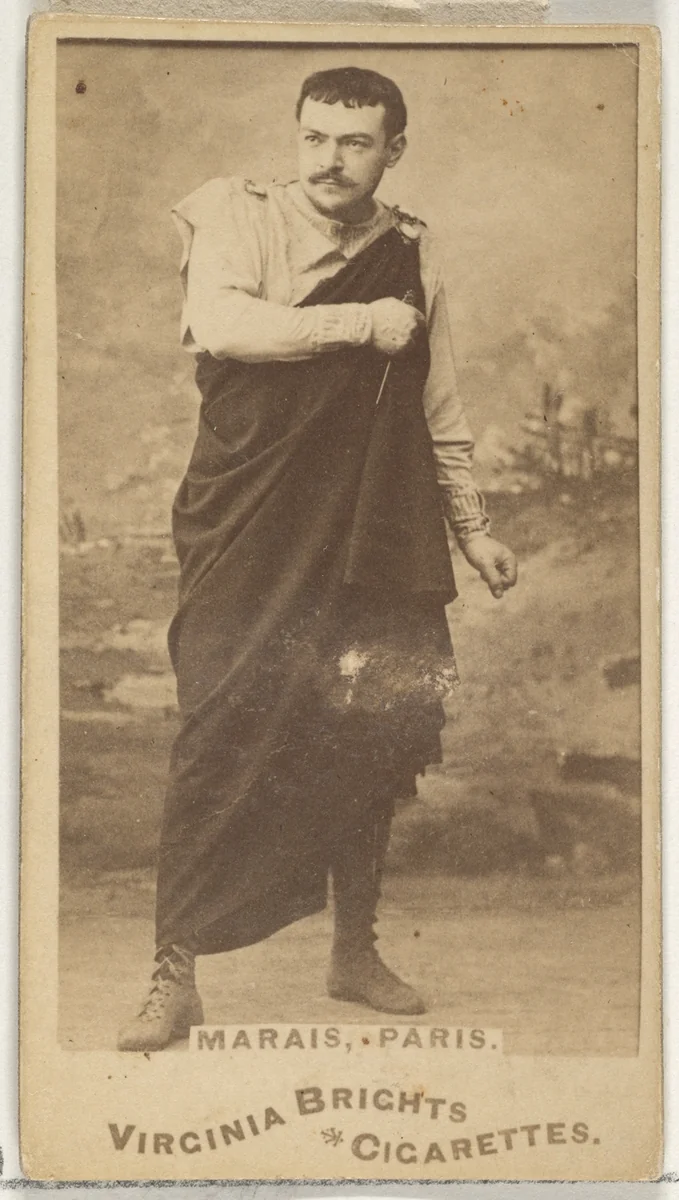 Marais, Paris, from the Actors and Actresses series (N45, Type 1) for Virginia Brights Cigarettes by Allen & Ginter, photograph, 1885-1891
