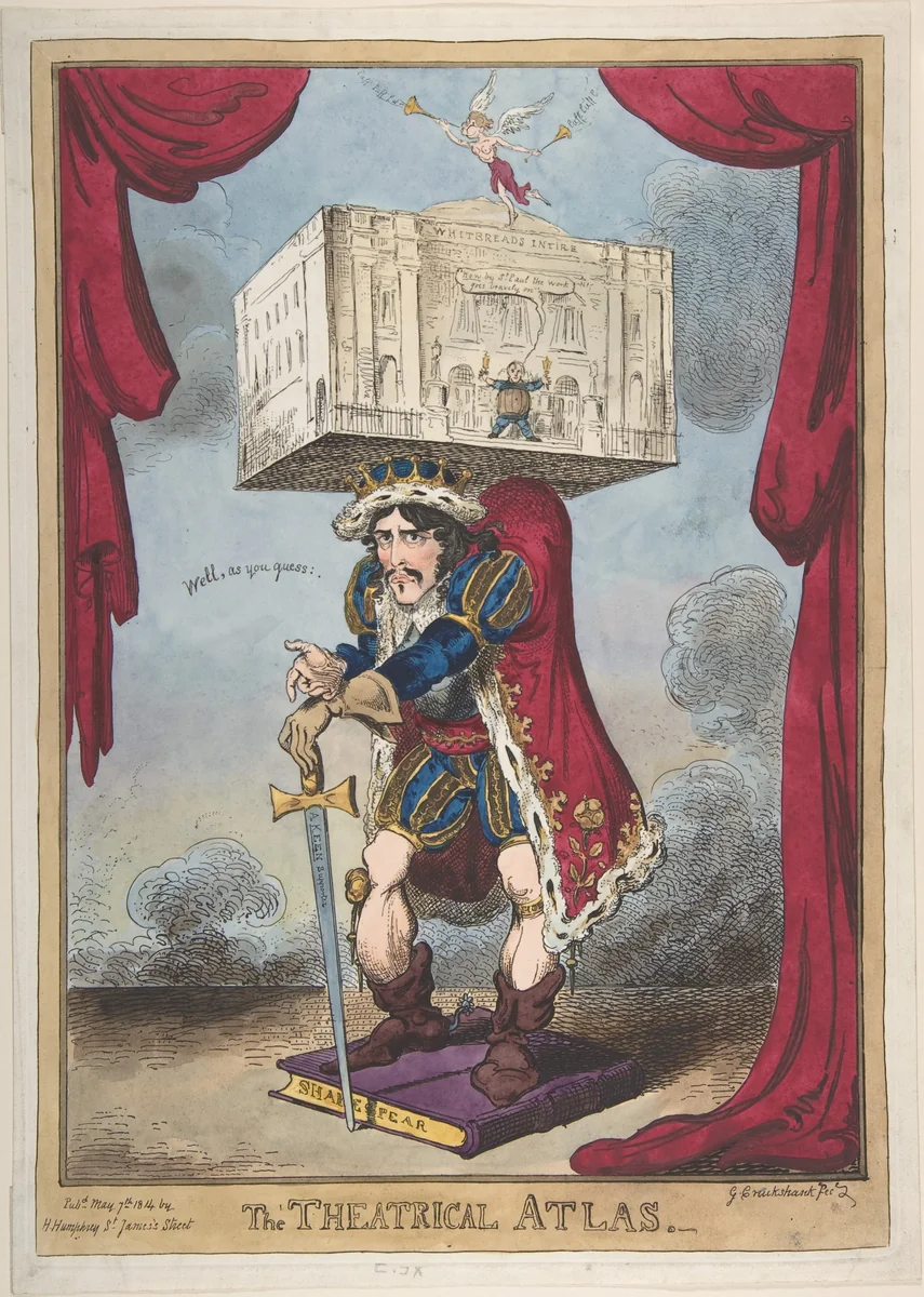 The Theatrical Atlas by George Cruikshank, print, 1814