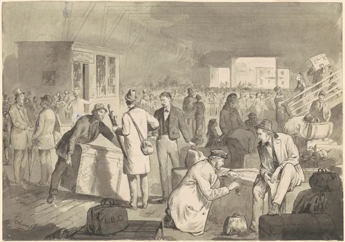 Customs Shed by James Wells Champney, drawing, 1875-1876