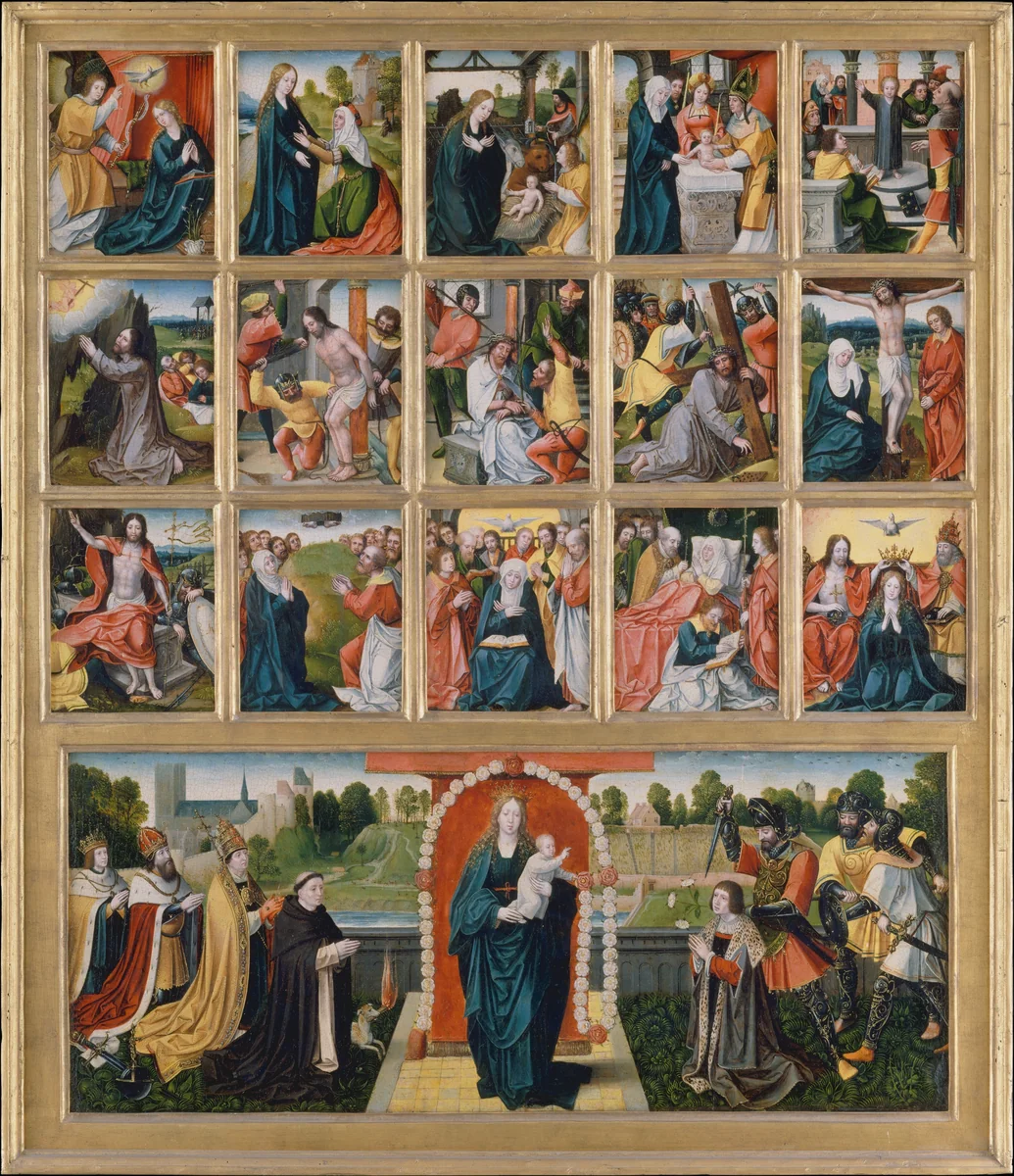 The Fifteen Mysteries and the Virgin of the Rosary by Netherlandish Painter, painting, 1515-1520