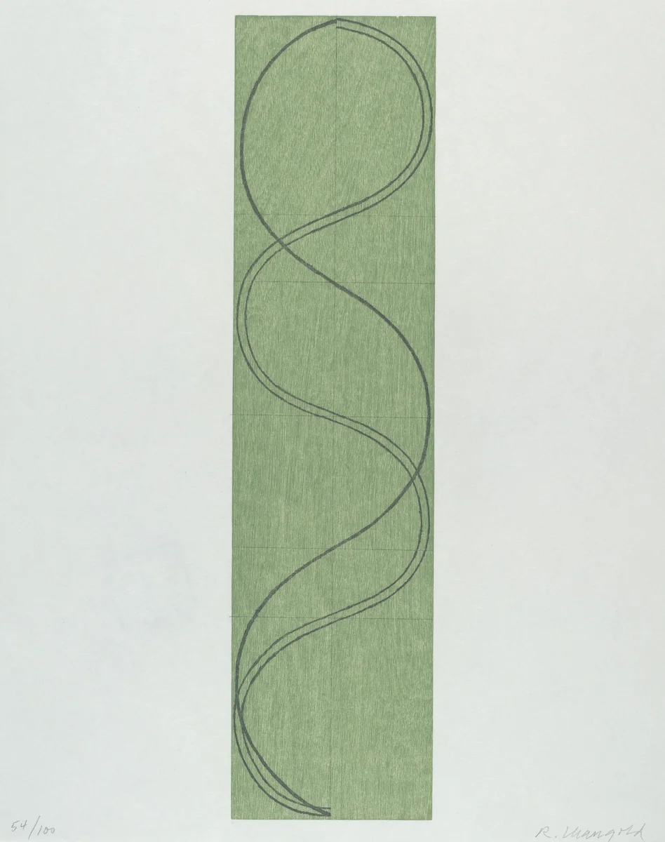 Green Column/Figure by Robert Mangold, print, 2003