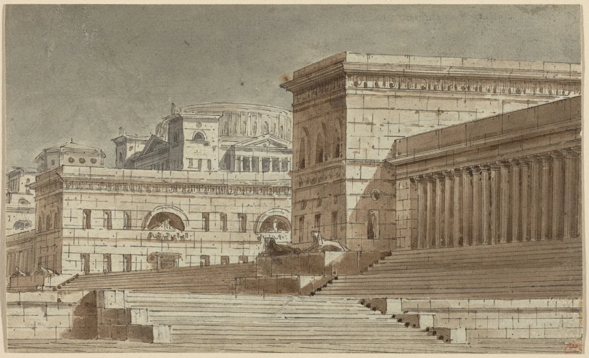 Stage Design by Italian 19th Century, drawing, 1800-1899