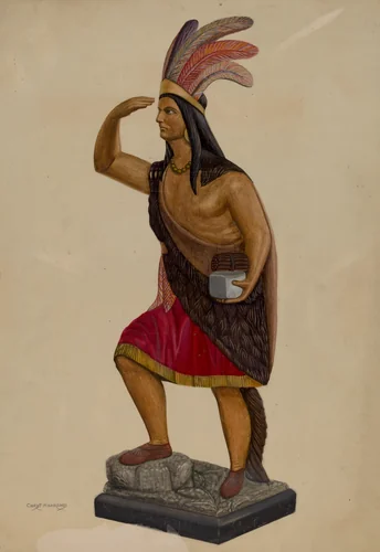 Cigar Store Indian by Chris Makrenos, index of american design, 1937