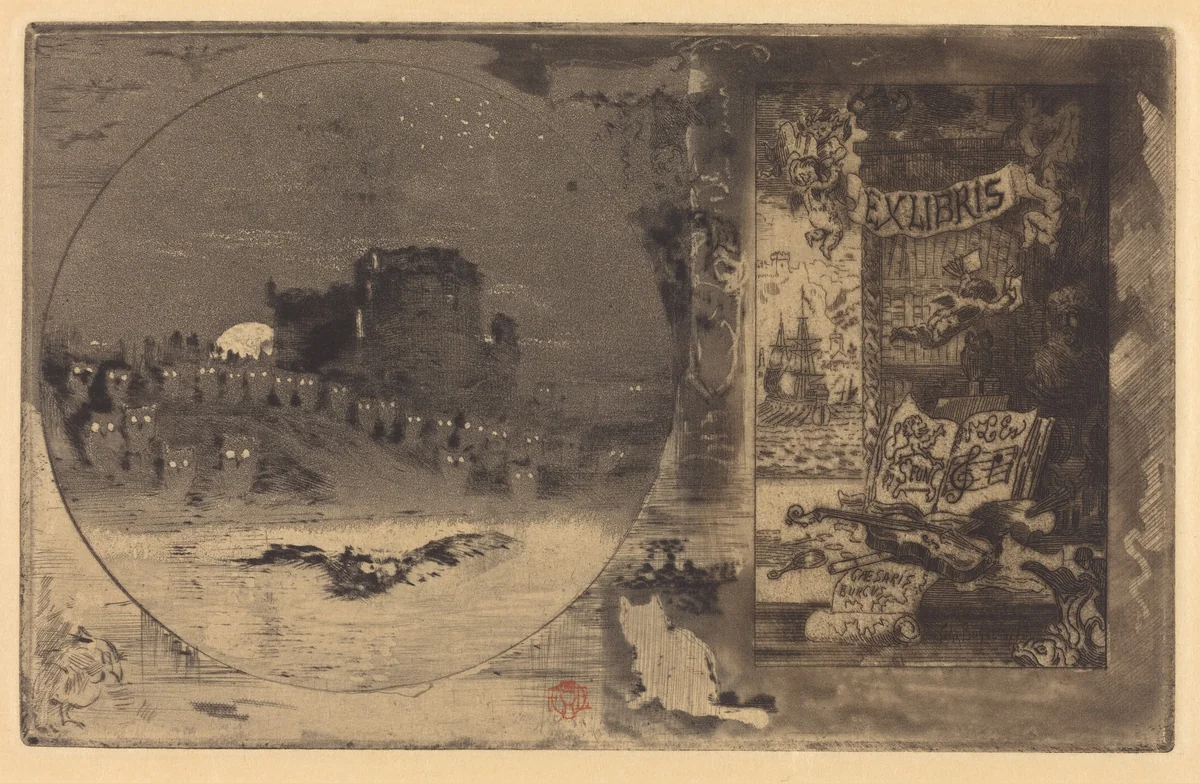Le Château des hiboux (Castle of the Owls) by Félix-Hilaire Buhot, print, 1877-1887