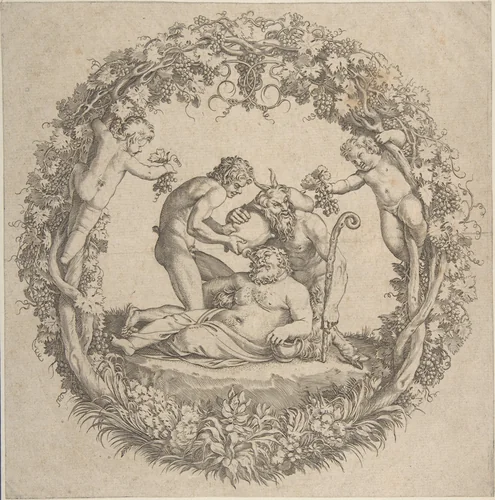 The Drunken Silenus by Annibale Carracci, print, 1560-1609