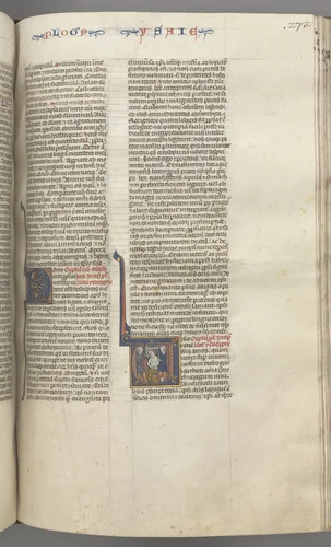 Fol. 273r, Isaiah, historiated initial V, the martyrdom of Isaiah by Unknown, book, 1270-1300