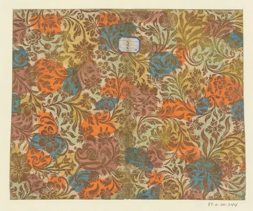 Blad met ranken met bloemen en vruchten by anonymous, other, 1750-1800