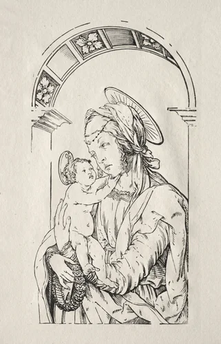 The Virgin with the Child under an arch by Hans Burgkmair, print, 1508