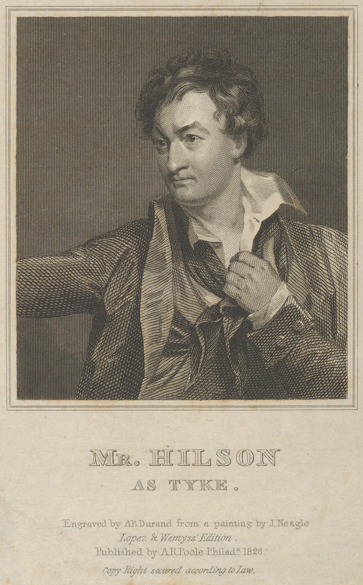 Thomas Hilson as Tyke by Asher Brown Durand, print, 1826