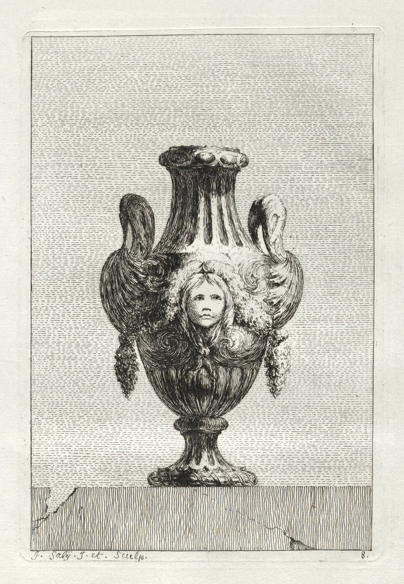 Suite of Vases: Plate 8 by Jacques François Saly, print, 1746