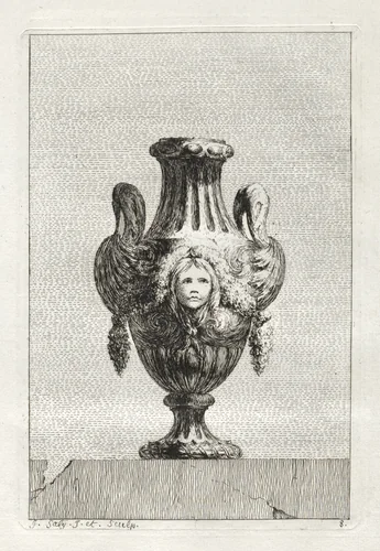 Suite of Vases: Plate 8 by Jacques François Saly, print, 1746