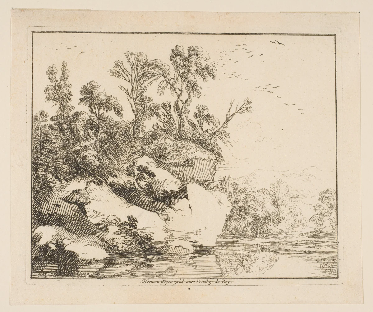 The Covered Rocks by Laurent de La Hyre, print, 1640