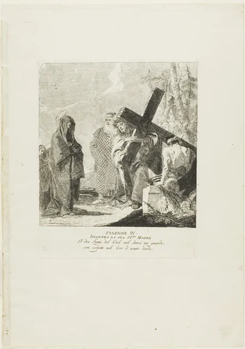 Christ Meets his Mother, plate four from Stations of the Cross by Giovanni Domenico Tiepolo, print, 1748