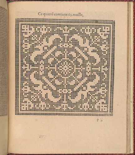 Les Singuliers et Nouveaux Portraicts... page 58 (recto) by Federico de Vinciolo, book, 1588