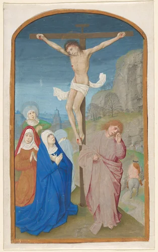 Christus aan het kruis by Meester van de Hortulus Animae, drawing, 1480-1520