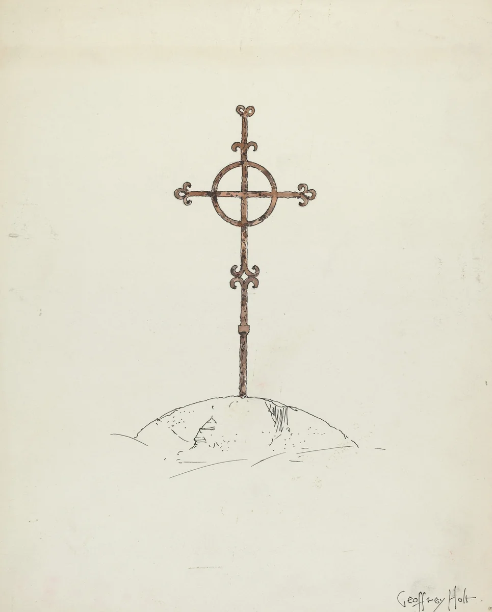 Wrought Iron Cross by Geoffrey Holt, index of american design, 1935-1942