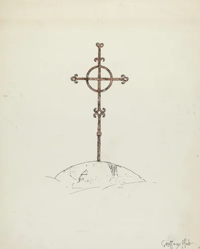 Wrought Iron Cross by Geoffrey Holt, index of american design, 1935-1942