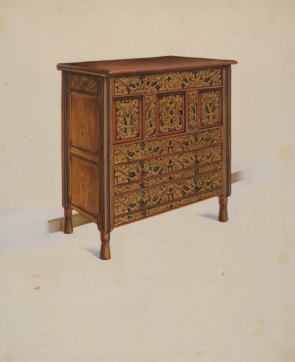 Hadley Chest by Victor F. Muollo, index of american design, 1936