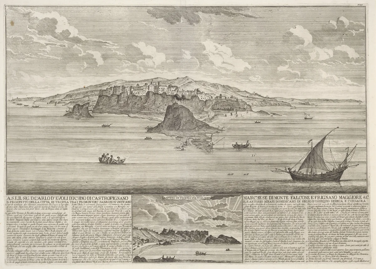 Gezicht op Tropea by B. Rulli, print, 1806-1858