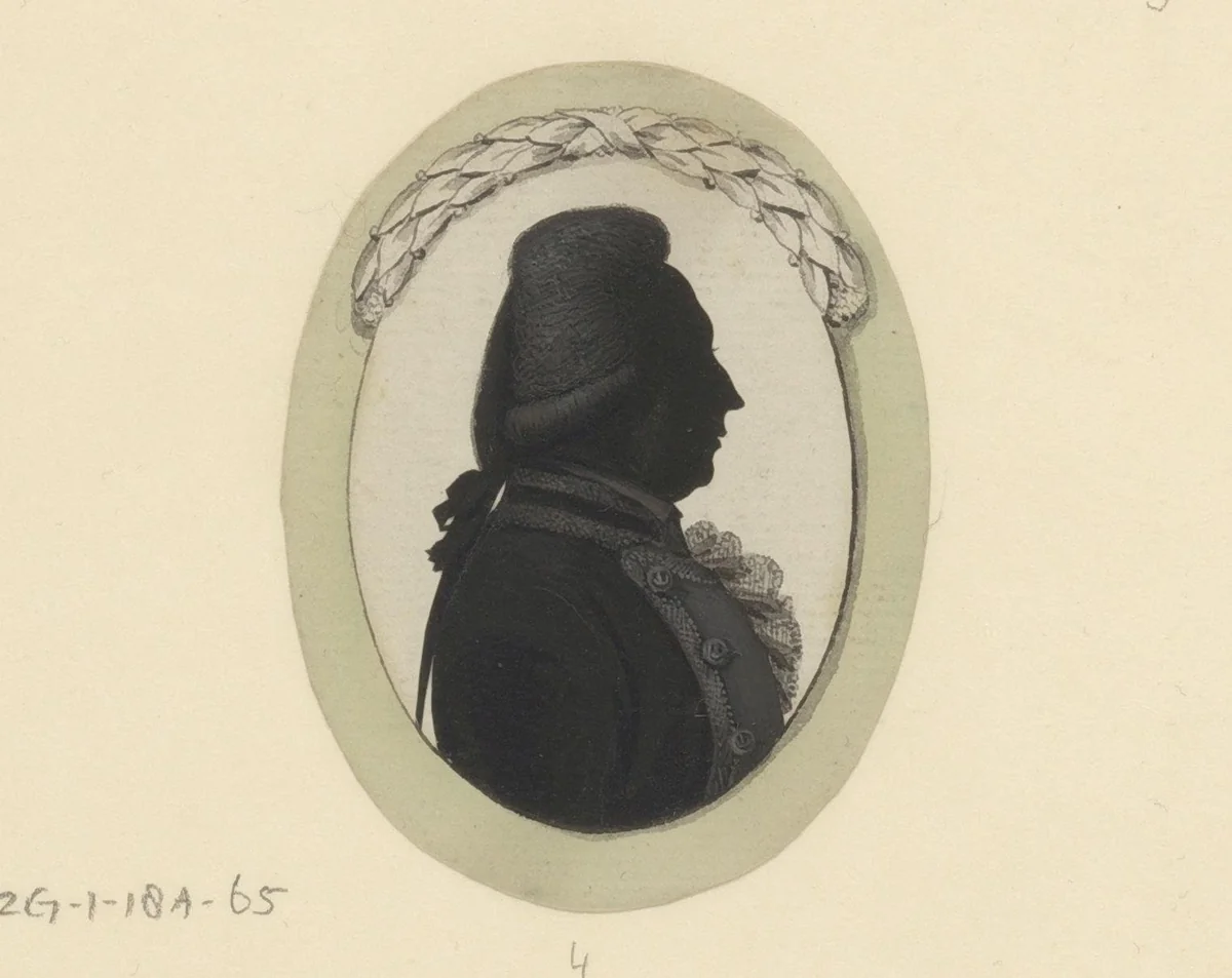 Silhouetportret van een onbekende man, mogelijk K.P. Stambke by Joseph Adolf Schmetterling, drawing, 1775-1799