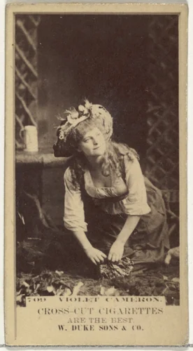 Card Number 709, Violet Cameron, from the Actors and Actresses series (N145-3) issued by Duke Sons & Co. to promote Cross Cut Cigarettes by W. Duke, Sons & Co., photograph, 1880-1889