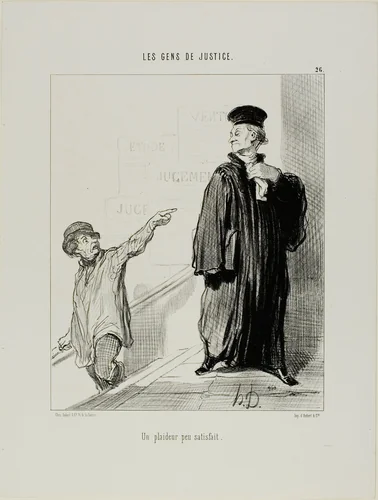 A rather unsatisfied litigant, plate 26 from Les Gens De Justice by Honoré-Victorin Daumier, print, 1846
