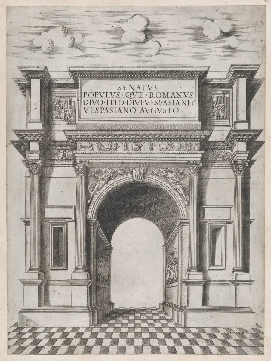 The Arch of Titus, from "Speculum Romanae Magnificentiae" by anonymous, print, 1535-1545
