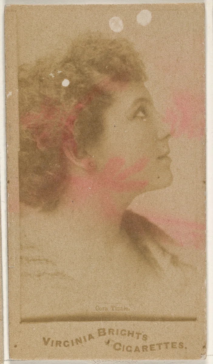 Cora Tisch, from the Actors and Actresses series (N45, Type 1) for Virginia Brights Cigarettes by Allen & Ginter, photograph, 1885-1891