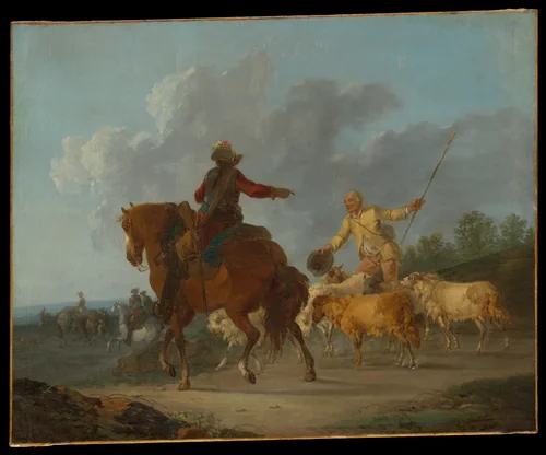 Cavalier and Shepherd by Francesco Casanova, painting, 1747-1802