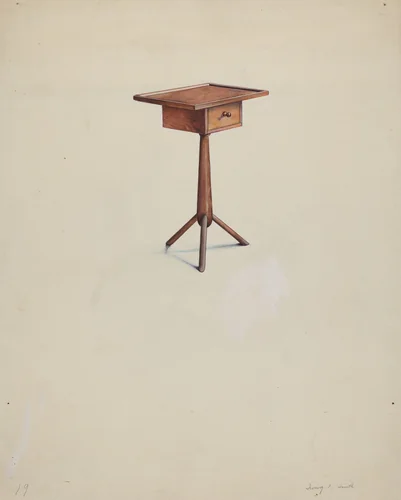 Shaker Peg Leg Stand by Irving I. Smith, index of american design, 1935-1942