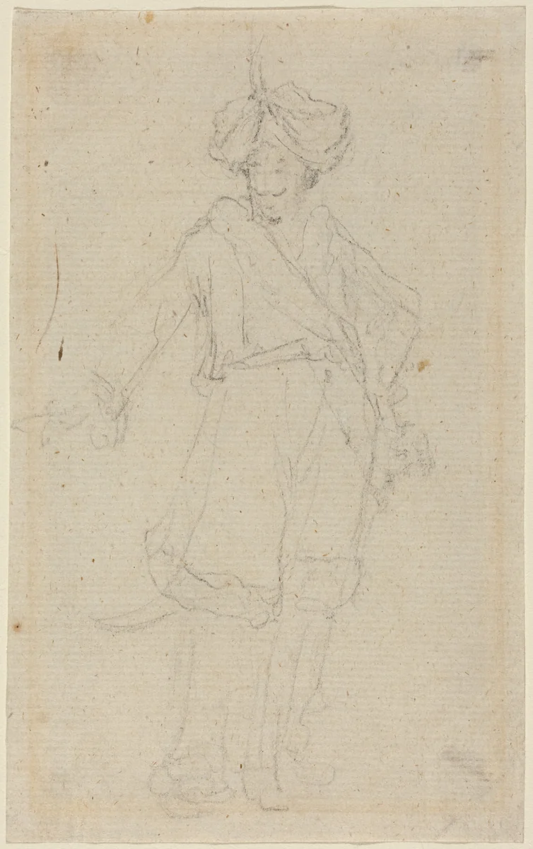 A Turk [recto] by Giovanni Battista Cipriani, drawing, 1727-1785