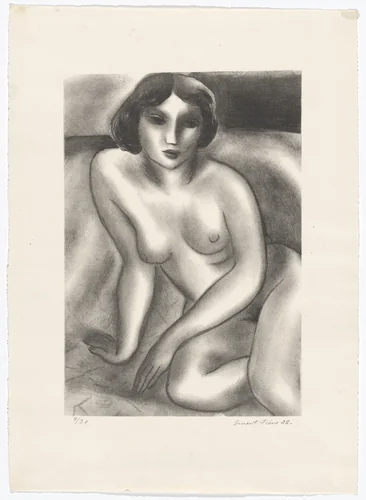Nude on Sofa by Ernest Fiene, print, 1928