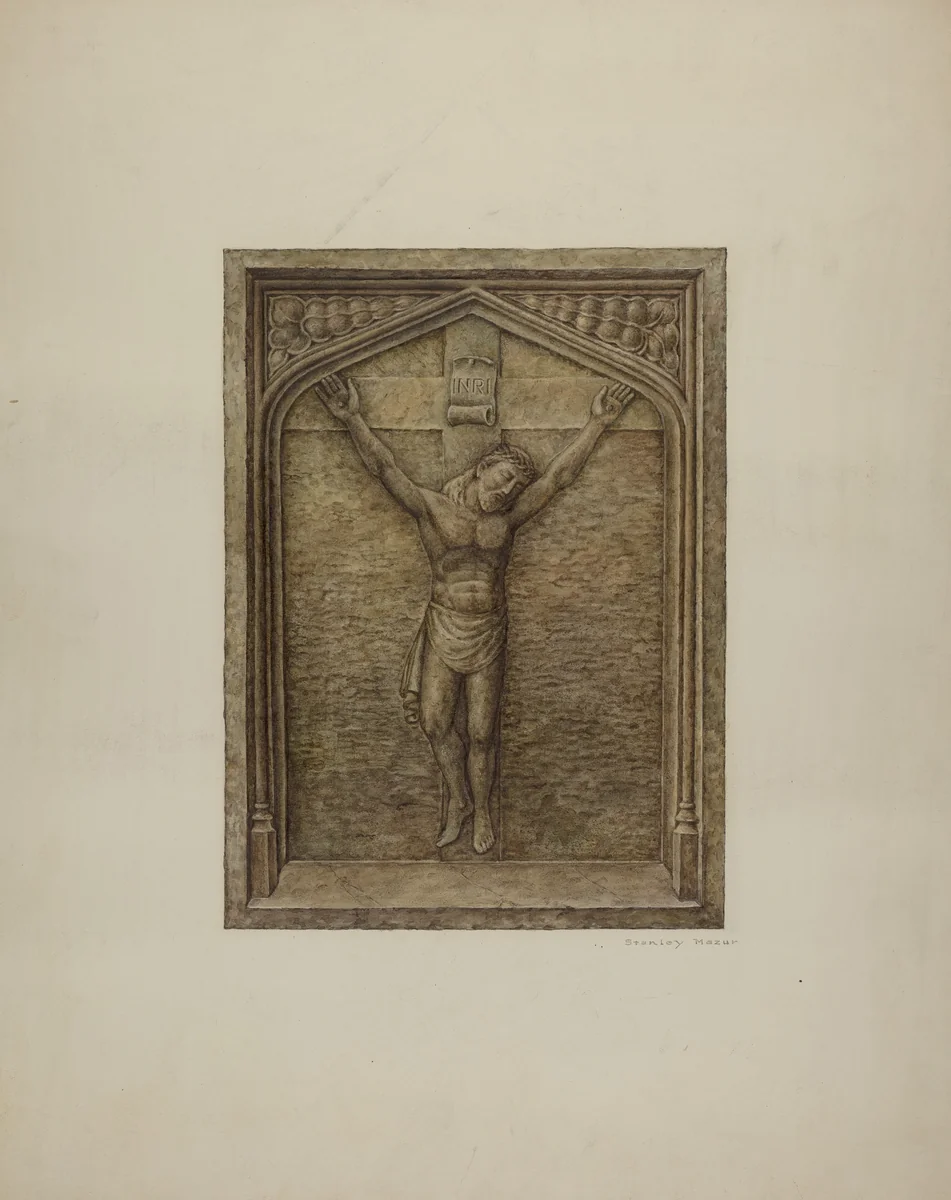Bas Relief Plaque by Stanley Mazur, index of american design, 1940
