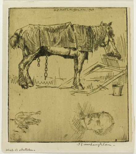 Plate of Sketches by Donald Shaw MacLaughlan, print, 1902