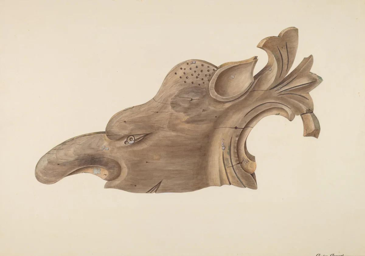 Animal Head by Clayton Clements, index of american design, 1943