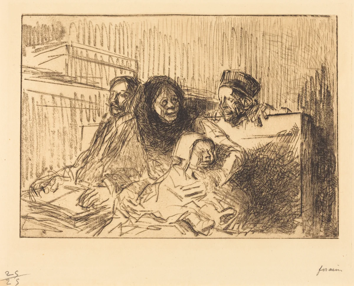 Témoins à l'audience (2e planche) (Evidence at the Hearing) (second plate) by Jean-Louis Forain, print, 1908