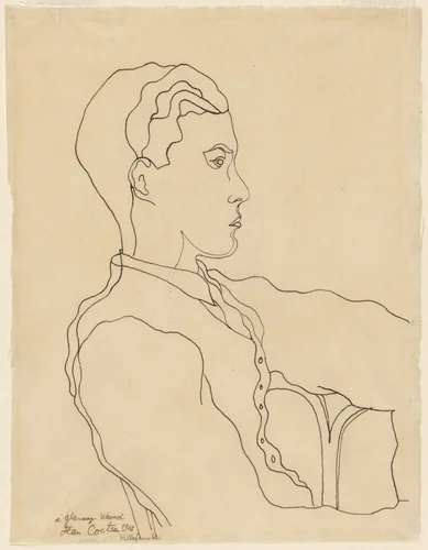Glenway Wescott by Jean Cocteau, drawing, 1926