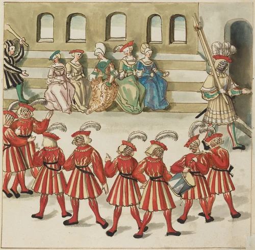 Masquerade by German 16th Century, drawing, 1515