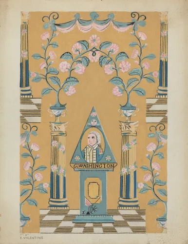 Wall Paper and Border by Elizabeth Valentine, index of american design, 1936